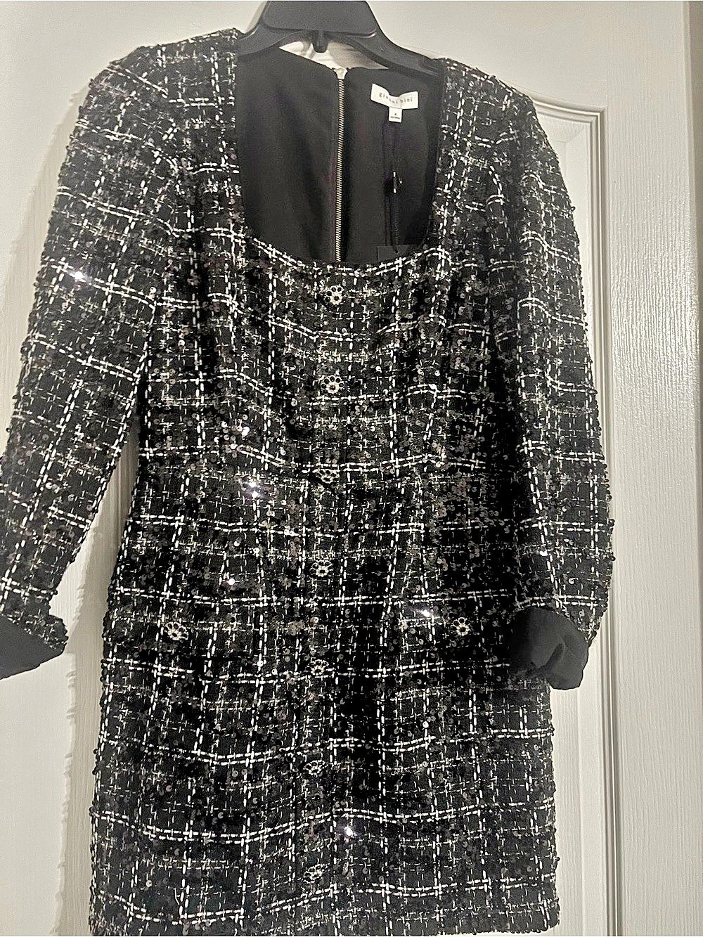 Bianchini Black & White Plaid Mini Dress
